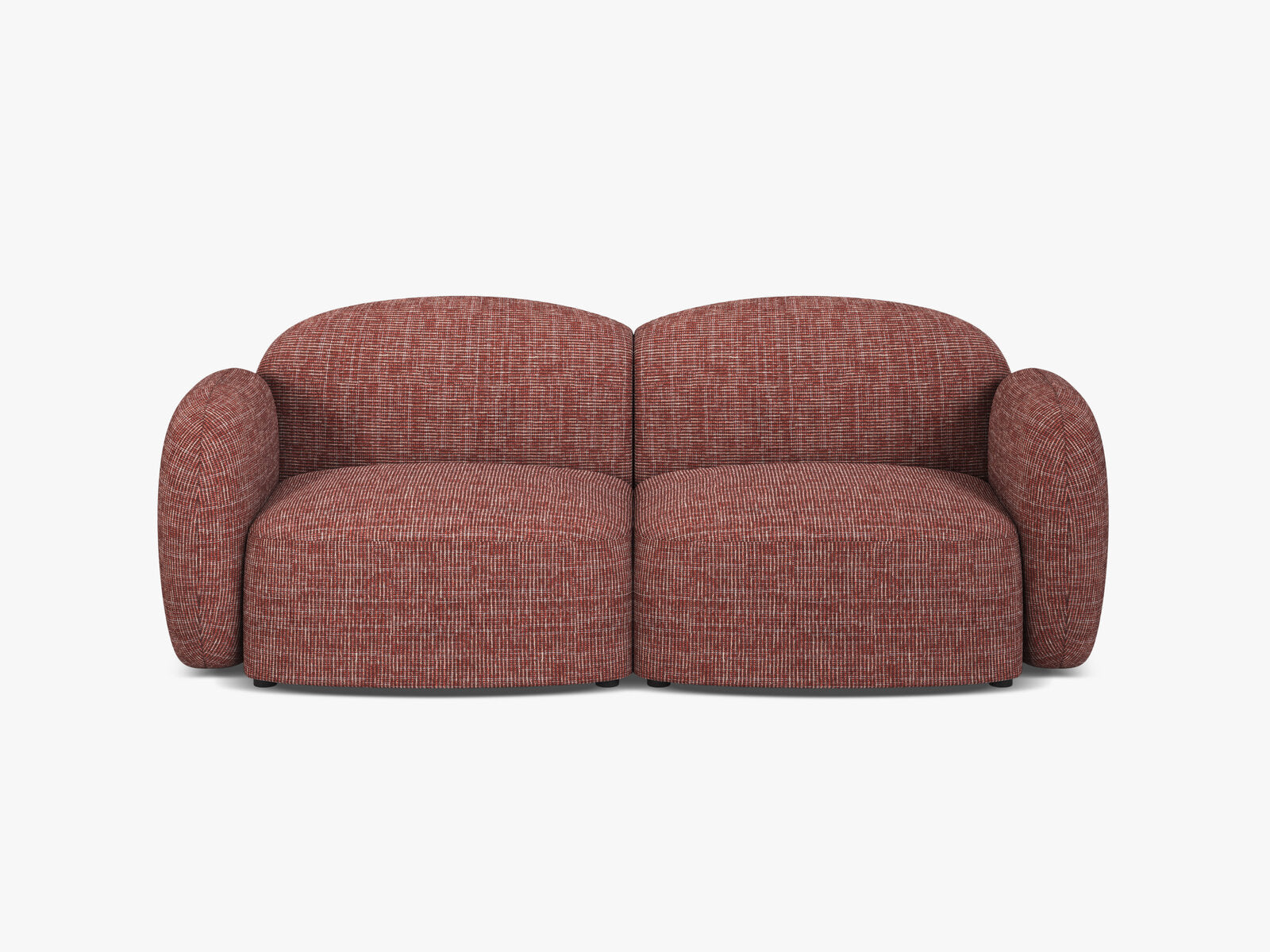 Micadoni Sofa Blair 2-Sitzer Strukturierter Stoff Baltimore Rot