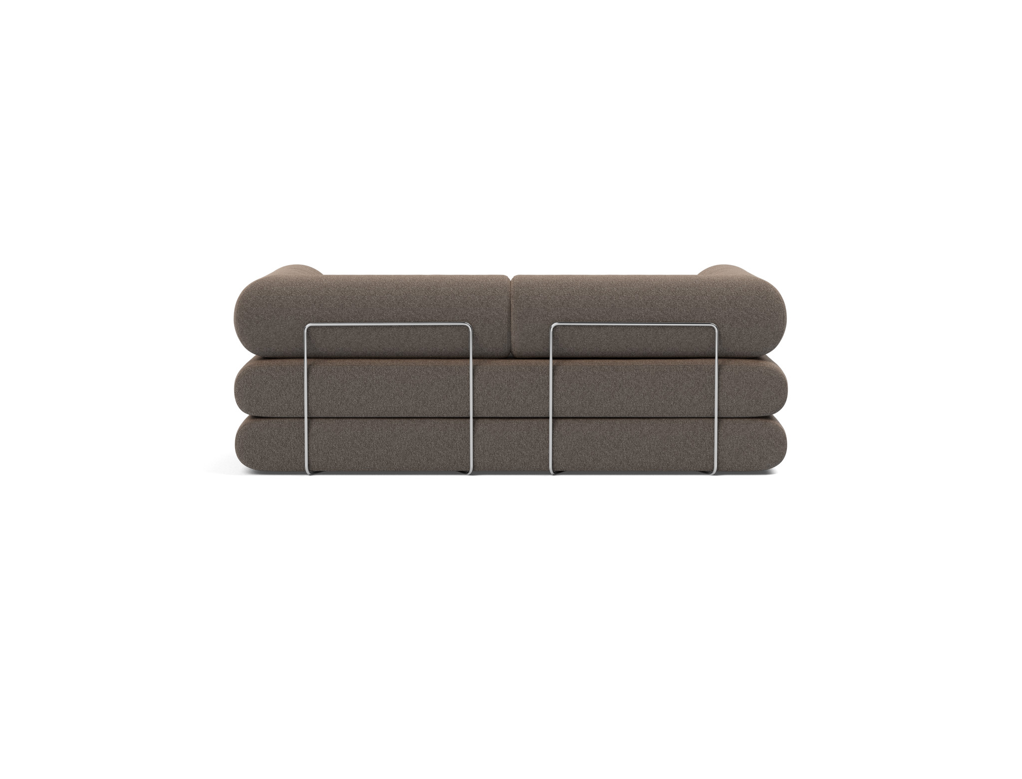 Tagesbett Circlus mit L-förmigen Armlehnen Boucle Skandi 530-Taupe