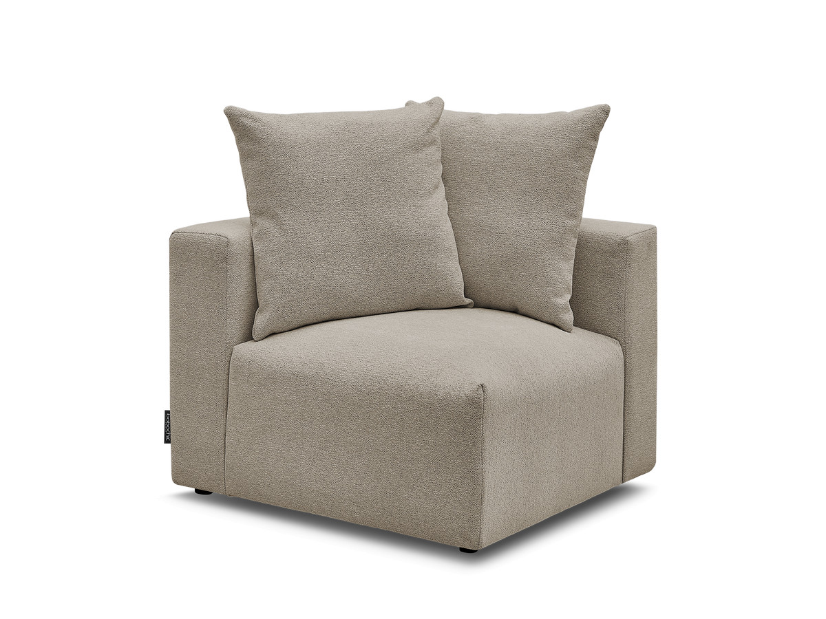 Bobochic Voltaire Eckmodul Melange-Stoff Taupe Ecke links