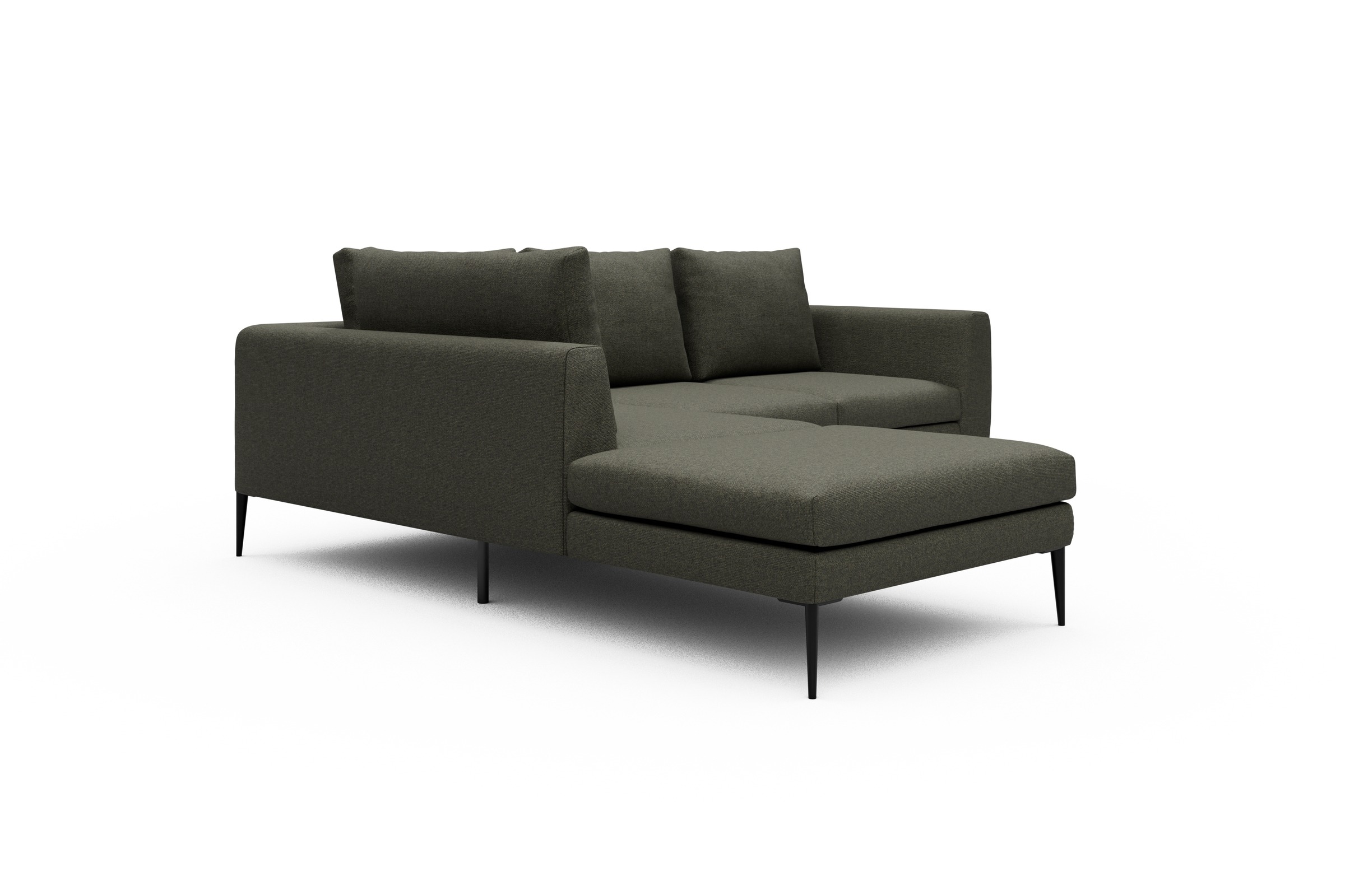 Ecksofa Paul Relax-Ecke links mit 2-Sitzer Sama-Winter-Moss