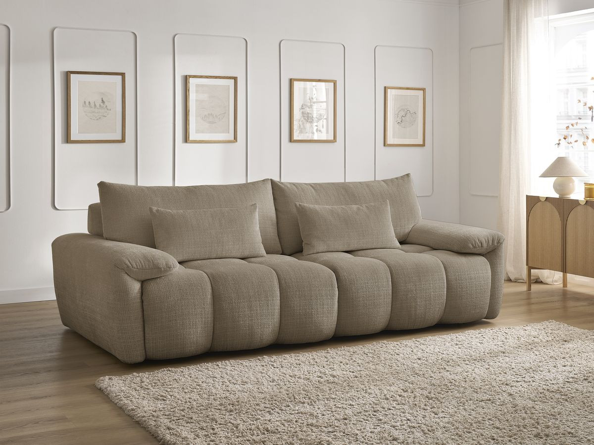 Bobochic Ivane Sofa 3-Sitzer Strukturstoff Taupe