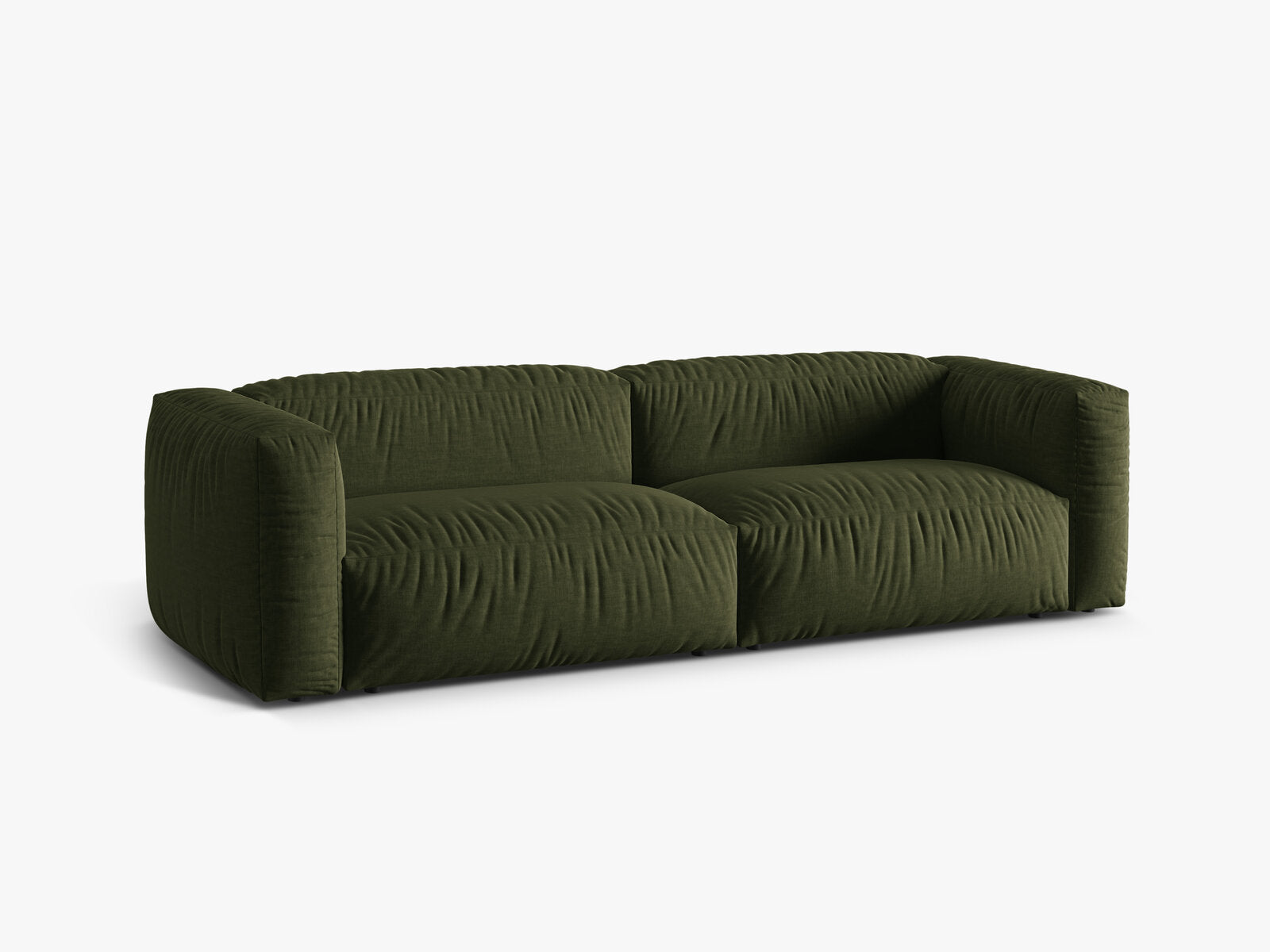 Micadoni Sofa Martina 3-Sitzer Strukturierter Stoff Boston Grün