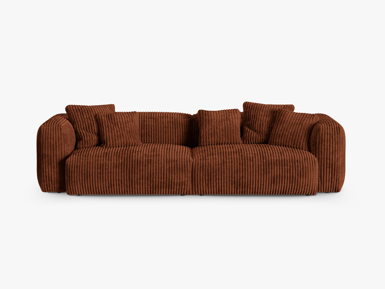 Micadoni Sofa Martina 4-Sitzer 90cm Sitztiefe Kord Tilia Ziegel