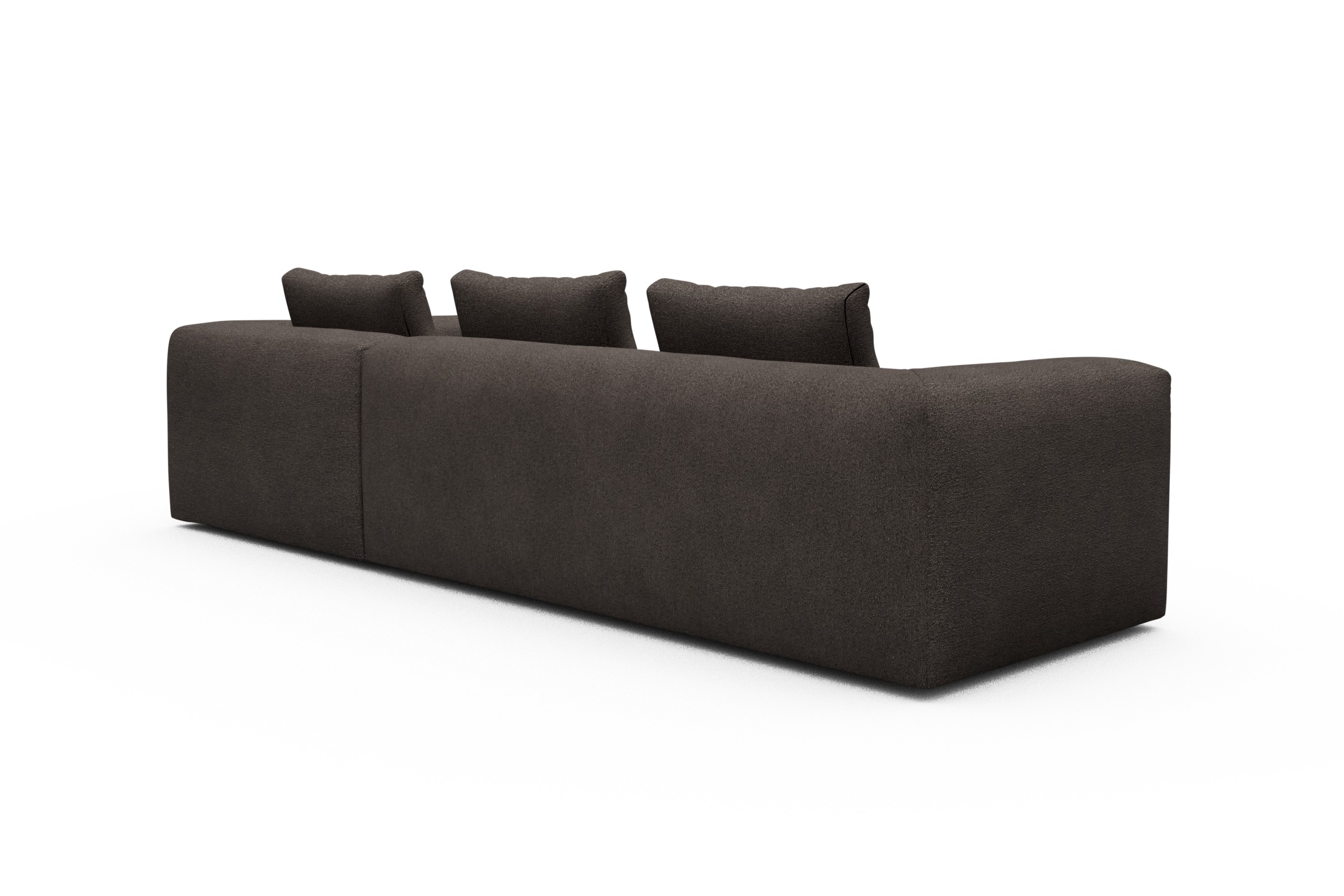 Ecksofa Fred Relax-Ecke rechts mit 2,5-Sitzer Boucle-Taupe