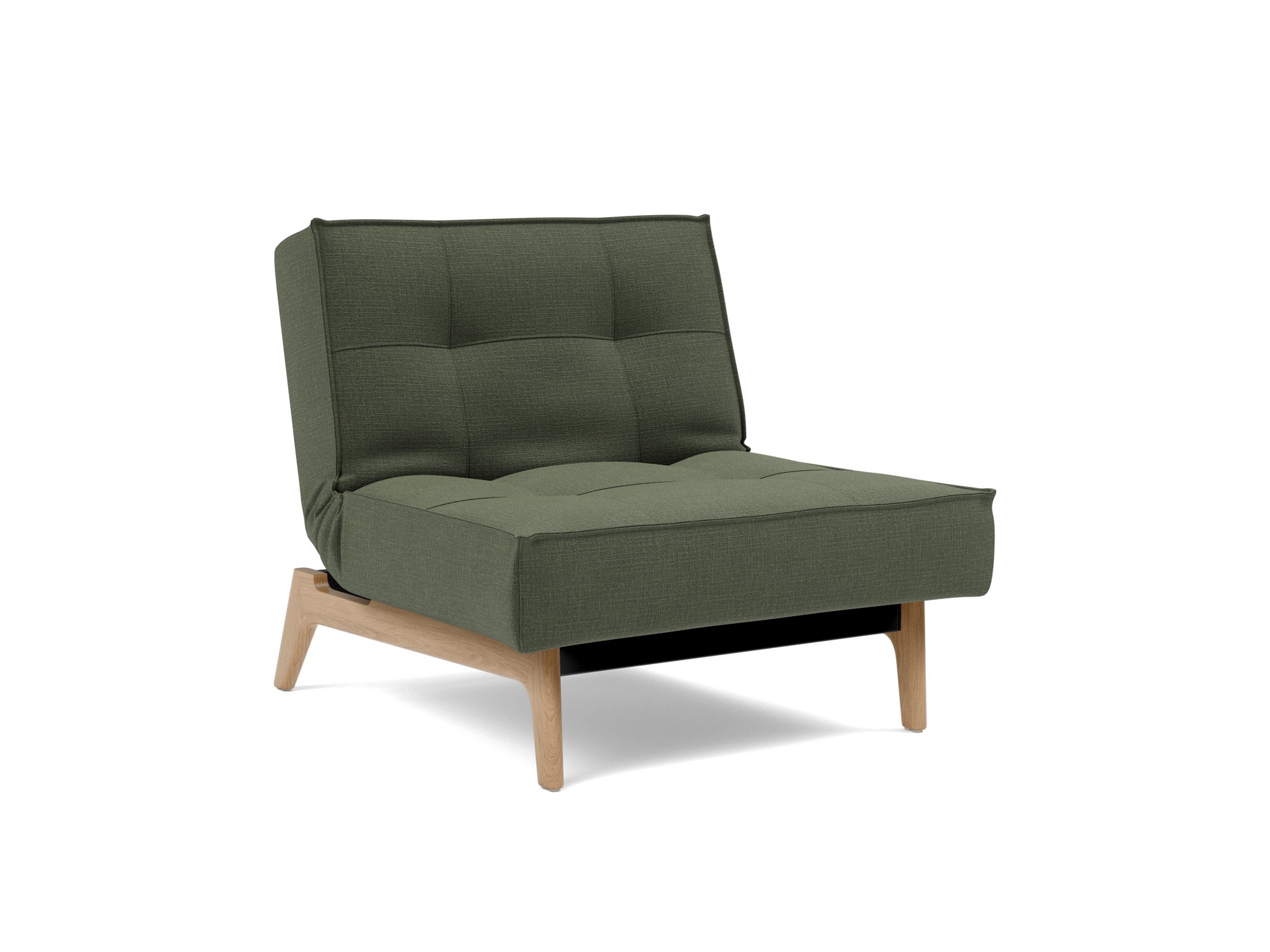 Sessel Splitback Chenille Esina 413-Olive-Green Beine Eiche
