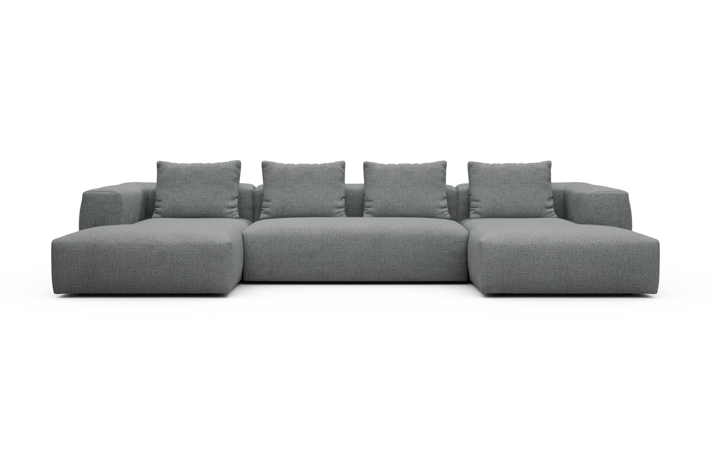 Skandi Home Wohnlandschaft Fred mit 2-Sitzer und Chaiselongue beidseitig Aivi-Gravet-Grey moebelfaktor
