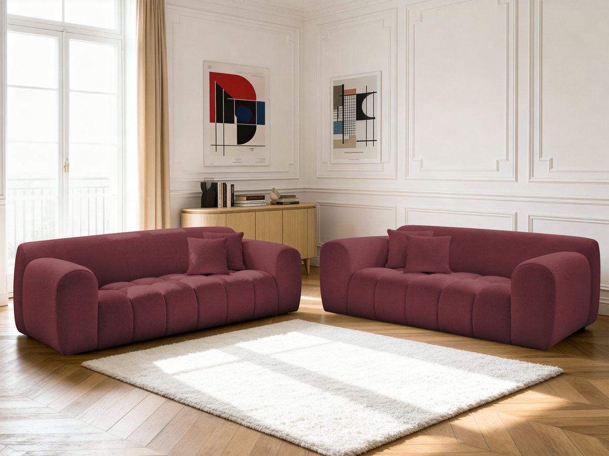 Bobochic Melisse Sofa 5-Sitzer Melange-Stoff Rot