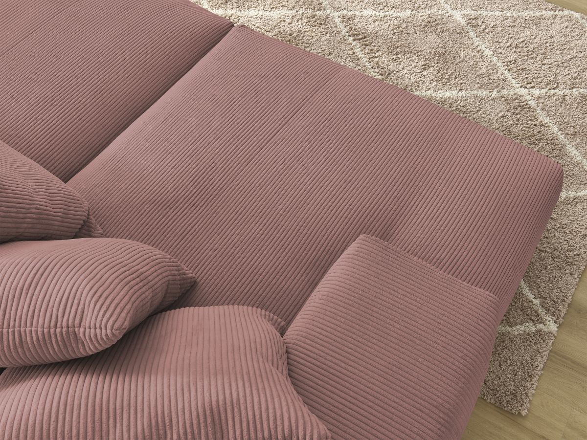 Bobochic Voltaire Sofa 4-Sitzer 248 × 170 cm Cordsamt Rosa