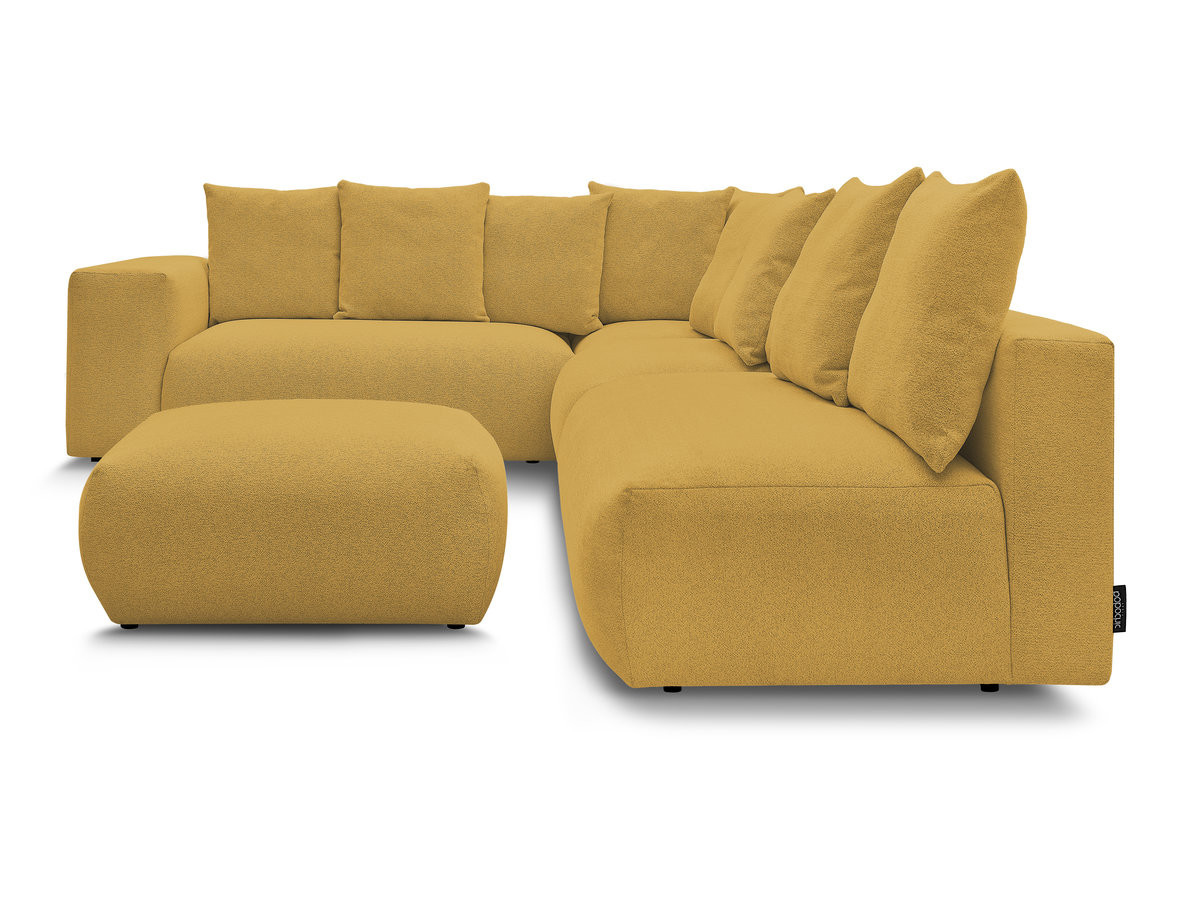 Bobochic Voltaire Ecksofa mit Pouf 322 × 268 cm Melange-Stoff Gelb Ecke links