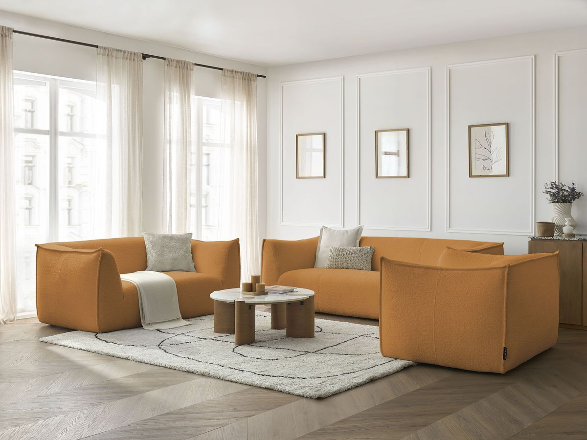 Bobochic Giorgia Sofa 5-Sitzer 534 × 100 cm Bouclé-Stoff Gelb