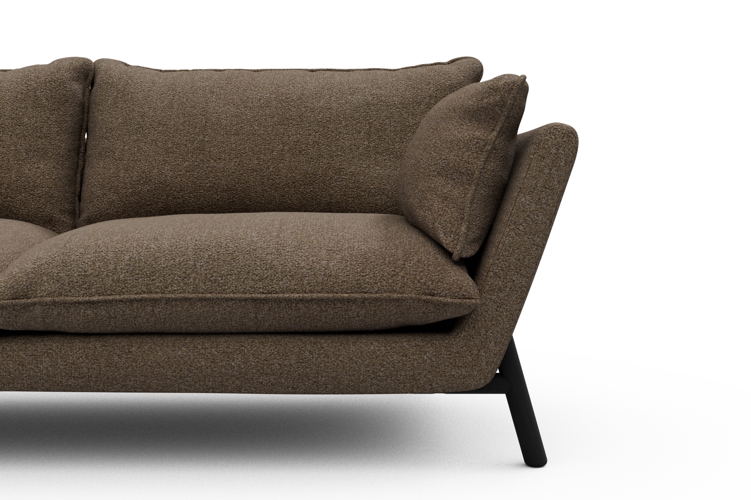 Sofa Emil PREMIUM 3-Sitzer Beinfarbe Eiche Schwarz Aivi-Khaki-Brown