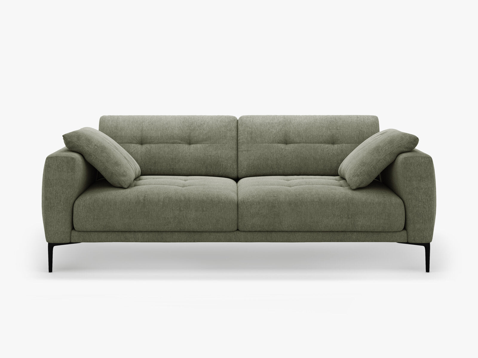 Micadoni Sofa Bemy 4-Sitzer Strukturierter Stoff Dunkel-Olivgrün