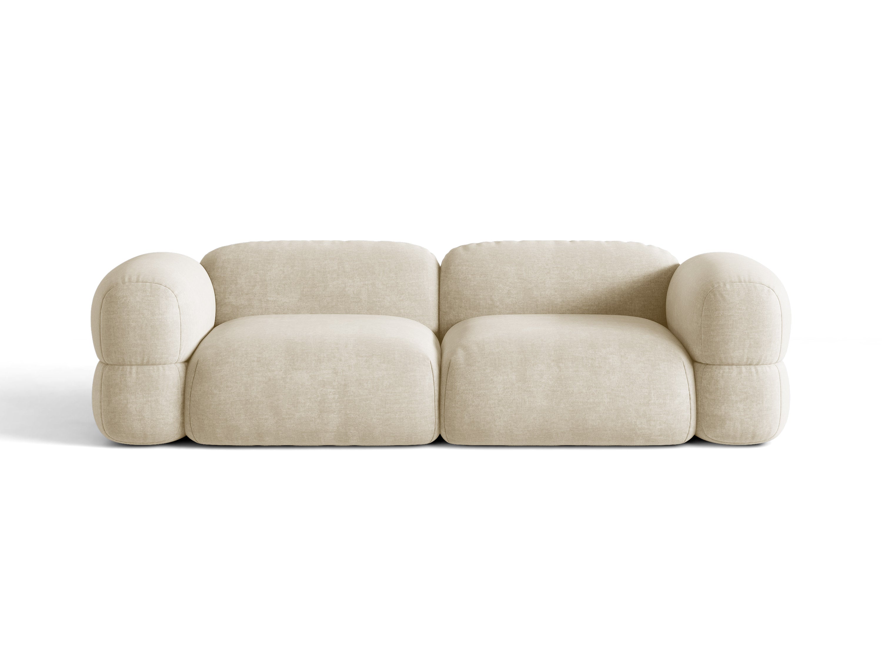 Micadoni Sofa Luno 4-Sitzer Samt Vogue Helles Beige