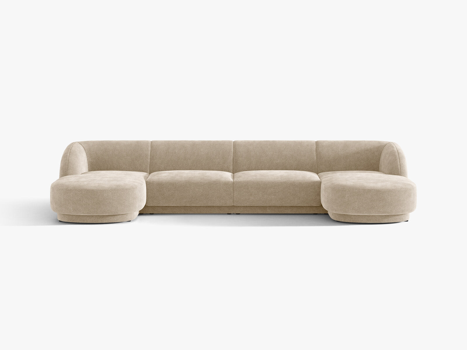 Micadoni Panorama-Sofa Miley 5-Sitzer Chenille Eden Beige