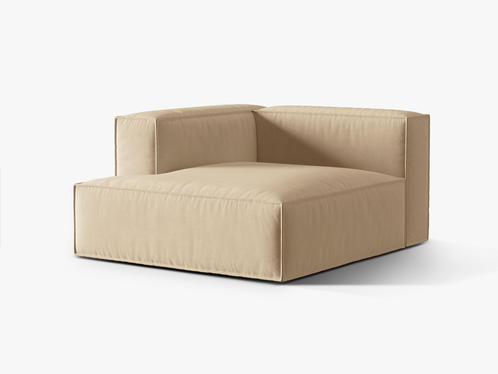 Micadoni Recamiere Nuria 1-Sitzer Links Samt Nude