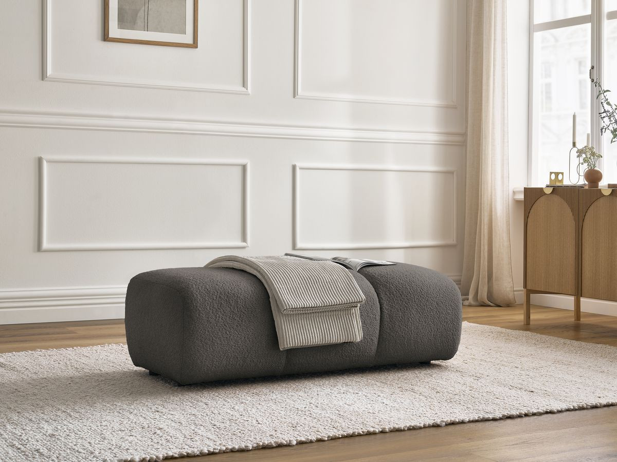 Bobochic Pamira Pouf Bouclé-Stoff Braun