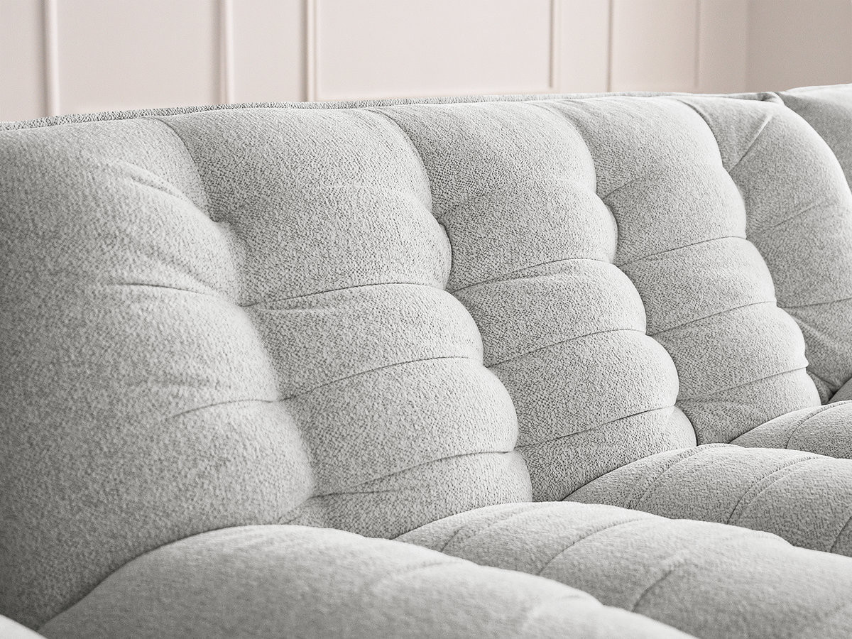 Bobochic Serena Sofa 4-Sitzer Melange-Stoff Hellgrau
