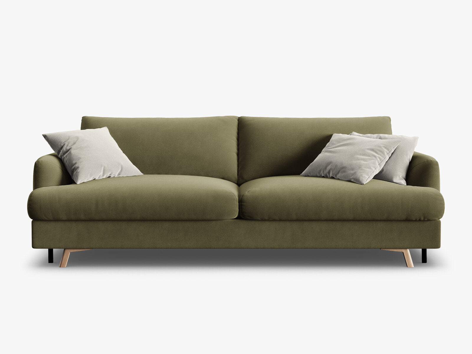 Micadoni Naomi Schlafsofa 3-Sitzer mit Bettkasten Samt Salvador Grün
