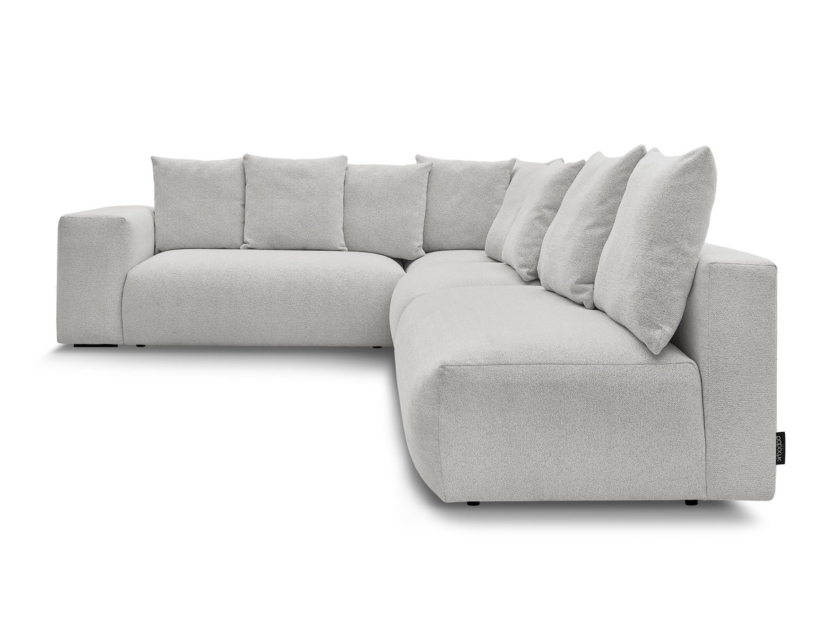 Bobochic Voltaire Ecksofa 322 × 268 cm Melange-Stoff Hellgrau Ecke links