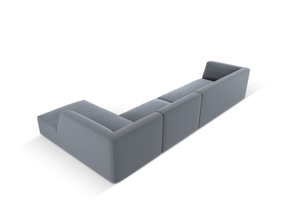 Cosmopolitan Design Ecksofa Siena 5-Sitzer Kunstleder Pacifico Dunkelblau Rechts