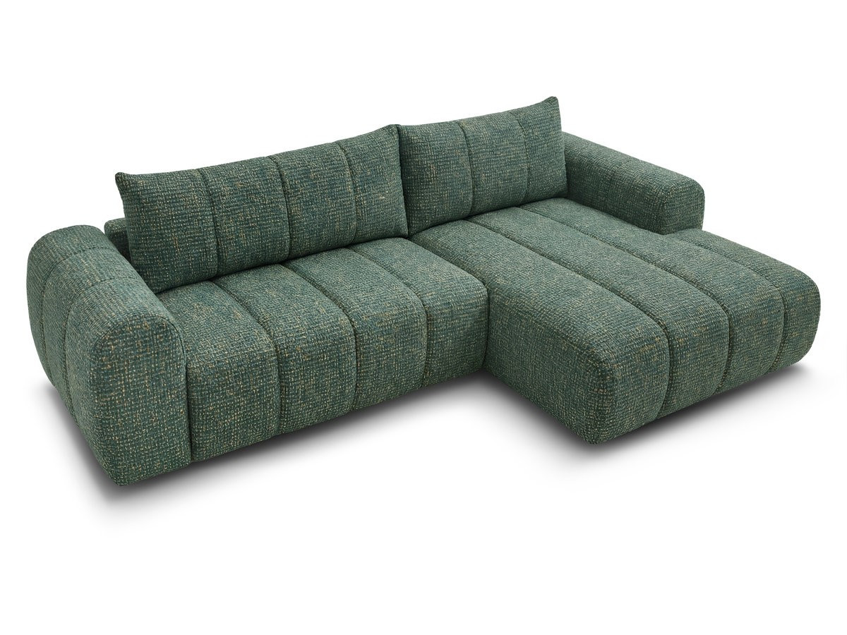 Bobochic Nesty Ecksofa 272 cm Melange-Stoff Dunkelgrün Ecke rechts