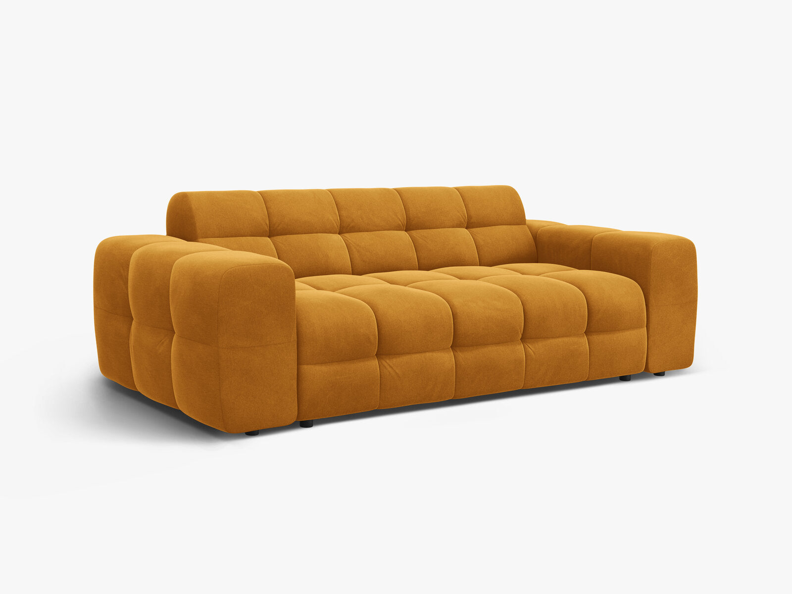 Micadoni Sofa Kendal 3-Sitzer Samt Senf