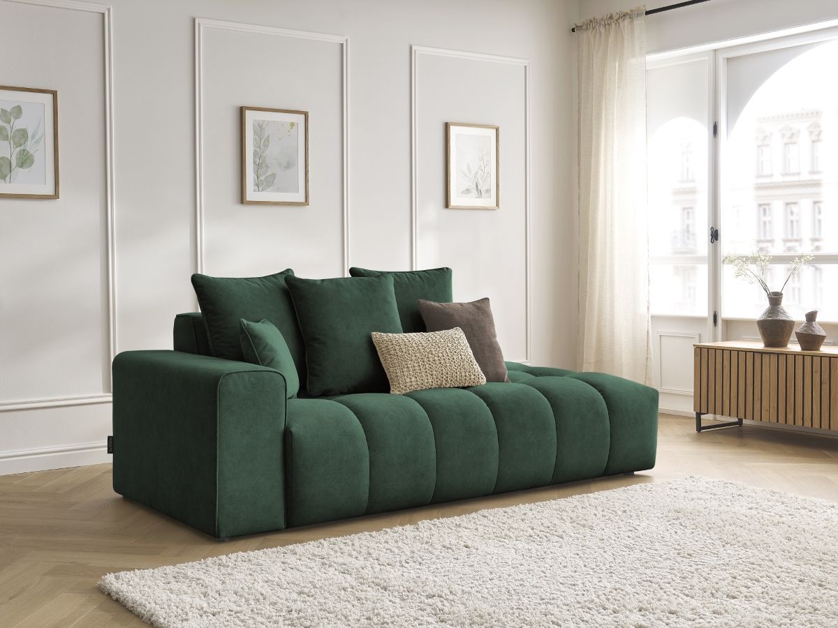 Bobochic Mont-blanc Sofa 4-Sitzer Samt Grün Armlehne links