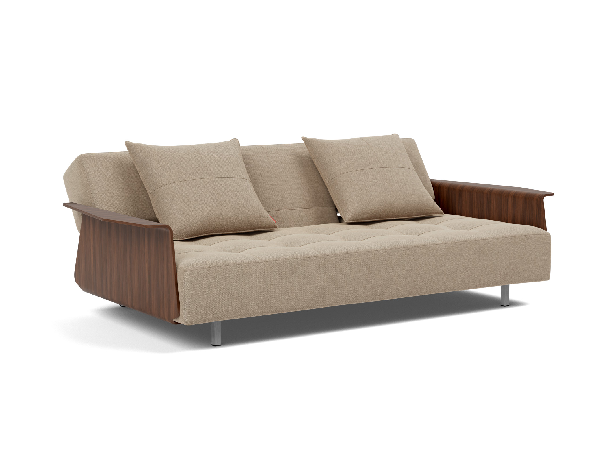 Schlafsofa Long Horn D.E.L. mit Armlehnen Flachgewebe Phobos 587-Mocha