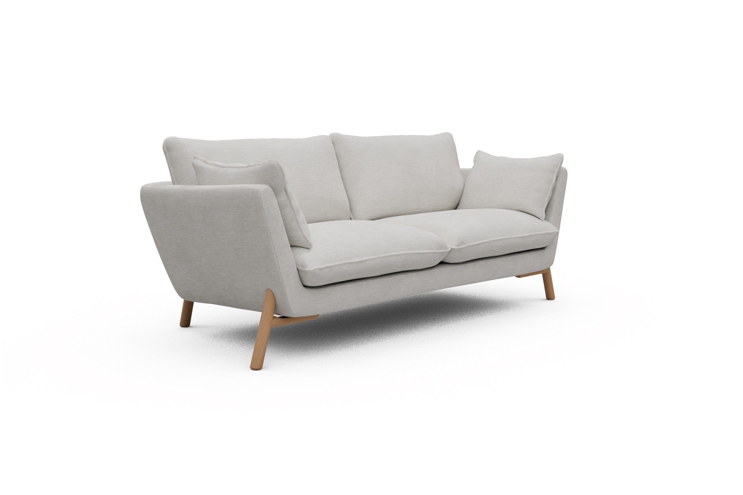 Sofa Emil 2-Sitzer Beinfarbe Eiche Natur Vivus-Dusty-Off-White
