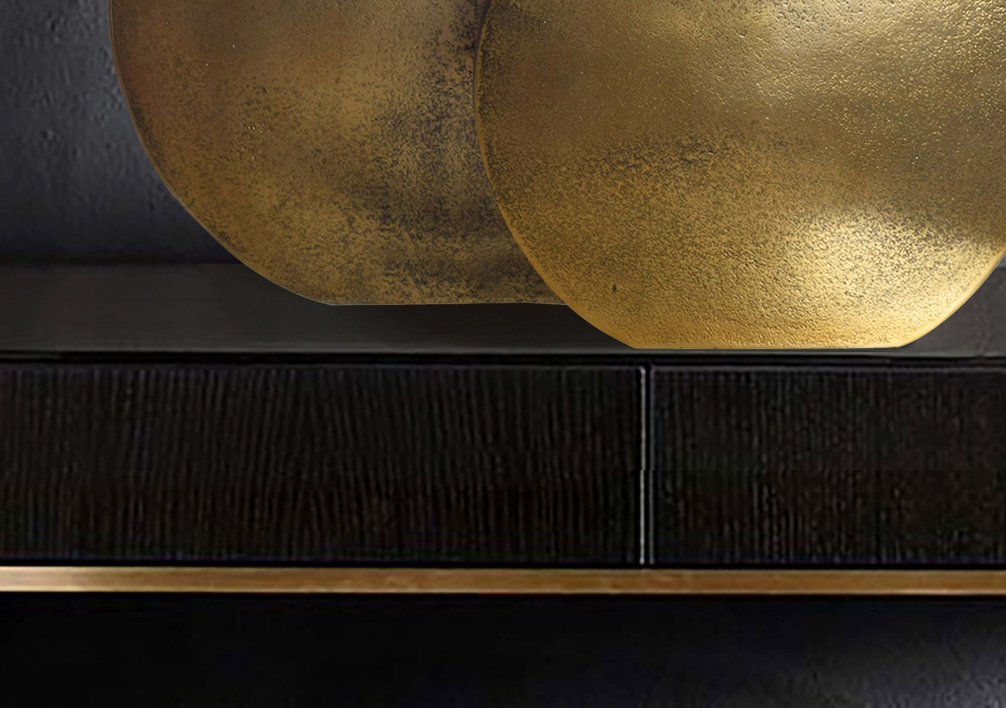 Tischvase Saltnes Aluminium Gold Ø 35 × H 34 cm