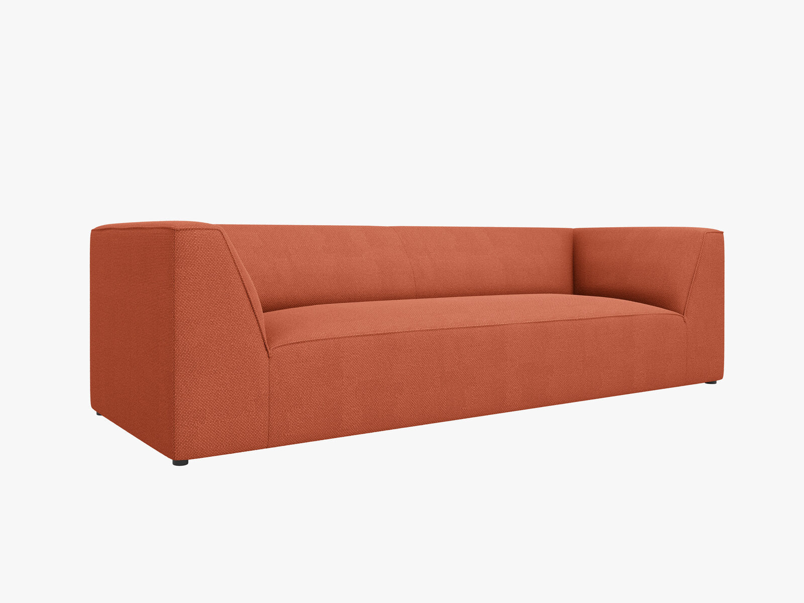 Micadoni Sofa Ruby 3-Sitzer Strukturierter Stoff Koralle