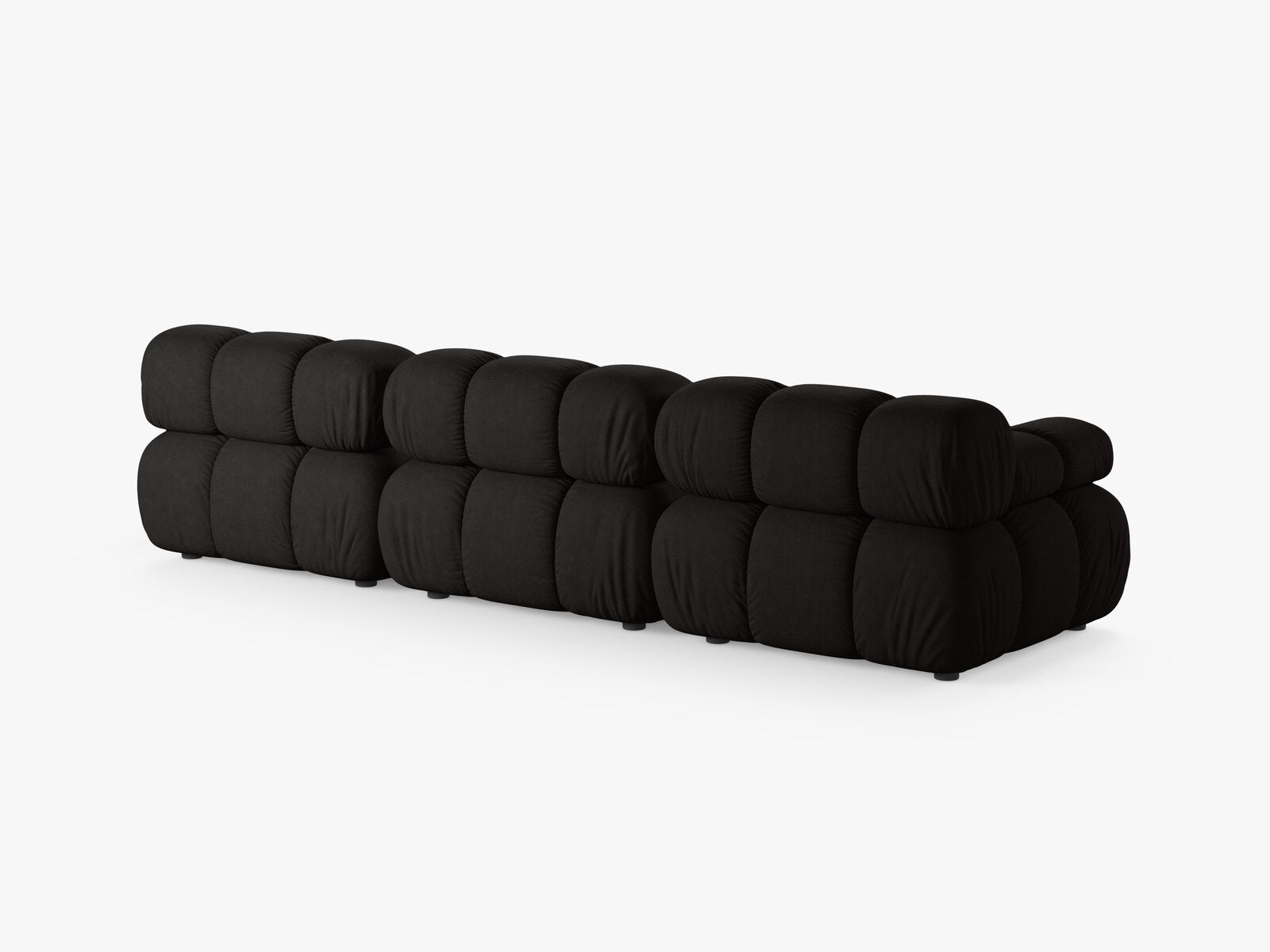 Micadoni Modulares Sofa Bellis 3-Sitzer Strukturierter Stoff Liberty Schwarz