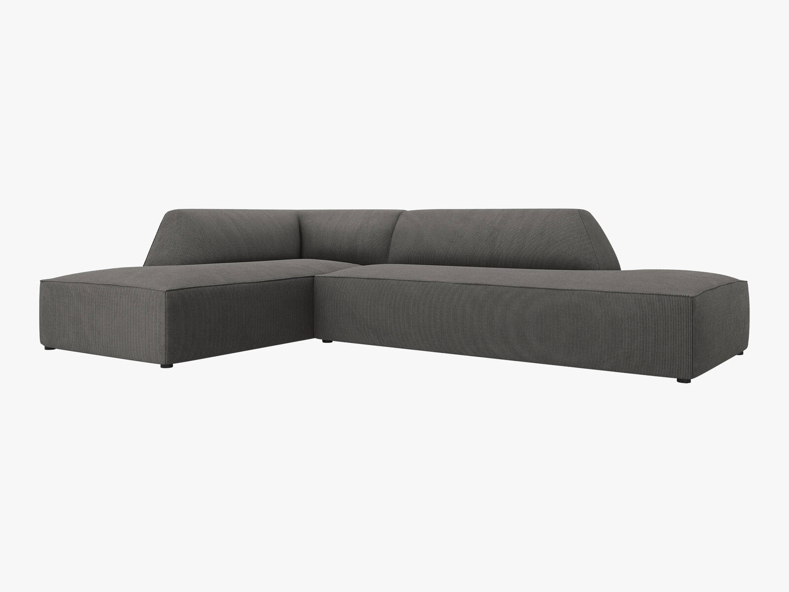 Micadoni Ecksofa Ruby 4-Sitzer Links Kord Scala Dunkelgrau