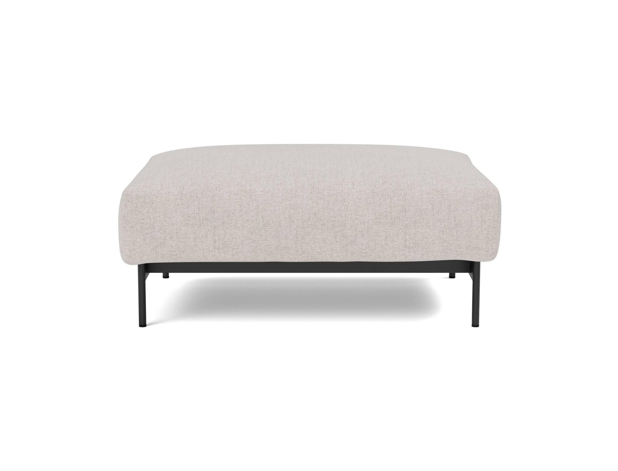 Hocker Malloy Strukturierter Stoff Weda 300-Weda-Sand Beine Schwarzes Metall