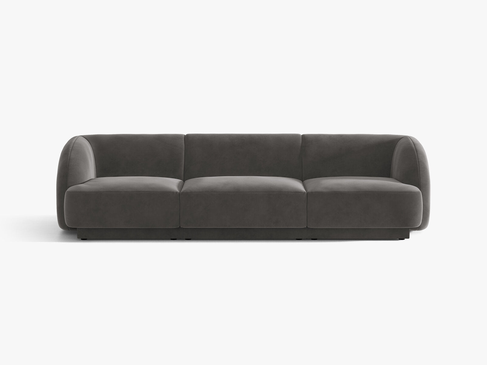 Micadoni Sofa Miley 3-Sitzer Samt Venus Grau