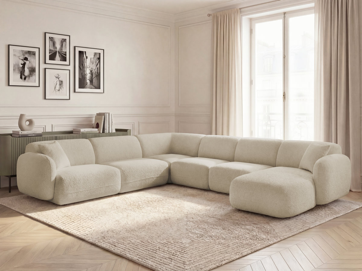 Bobochic Anda Wohnlandschaft Chenille Beige Ecke links