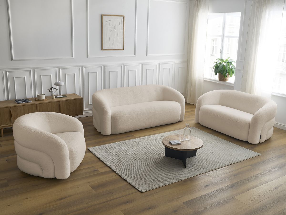 Bobochic Elina Sofa 6-Sitzer Bouclé-Stoff Beige