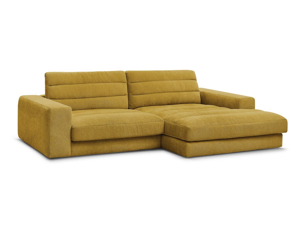 Bobochic Sierra Ecksofa Strukturstoff Gelb Ecke rechts