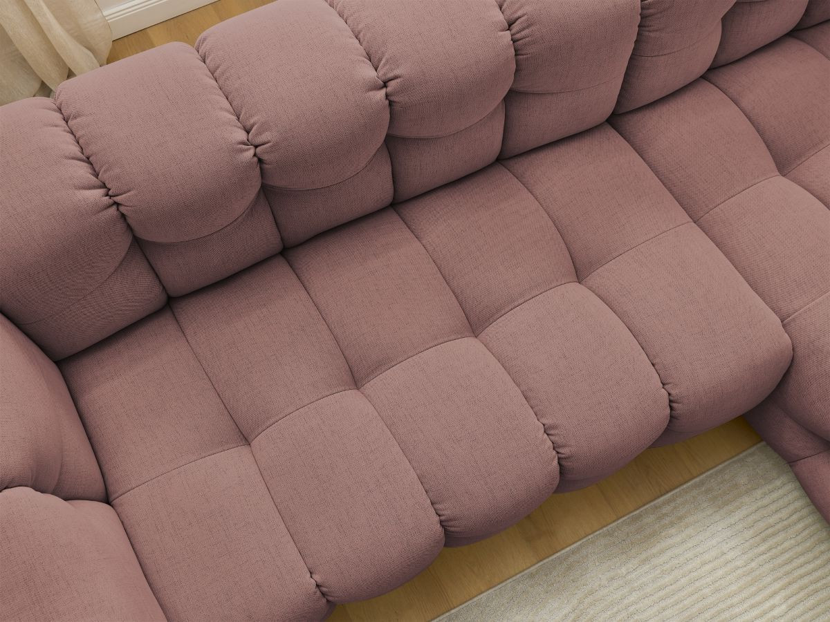 Bobochic Cloud Ecksofa 288 × 184 cm Stoff Rosa Ecke rechts