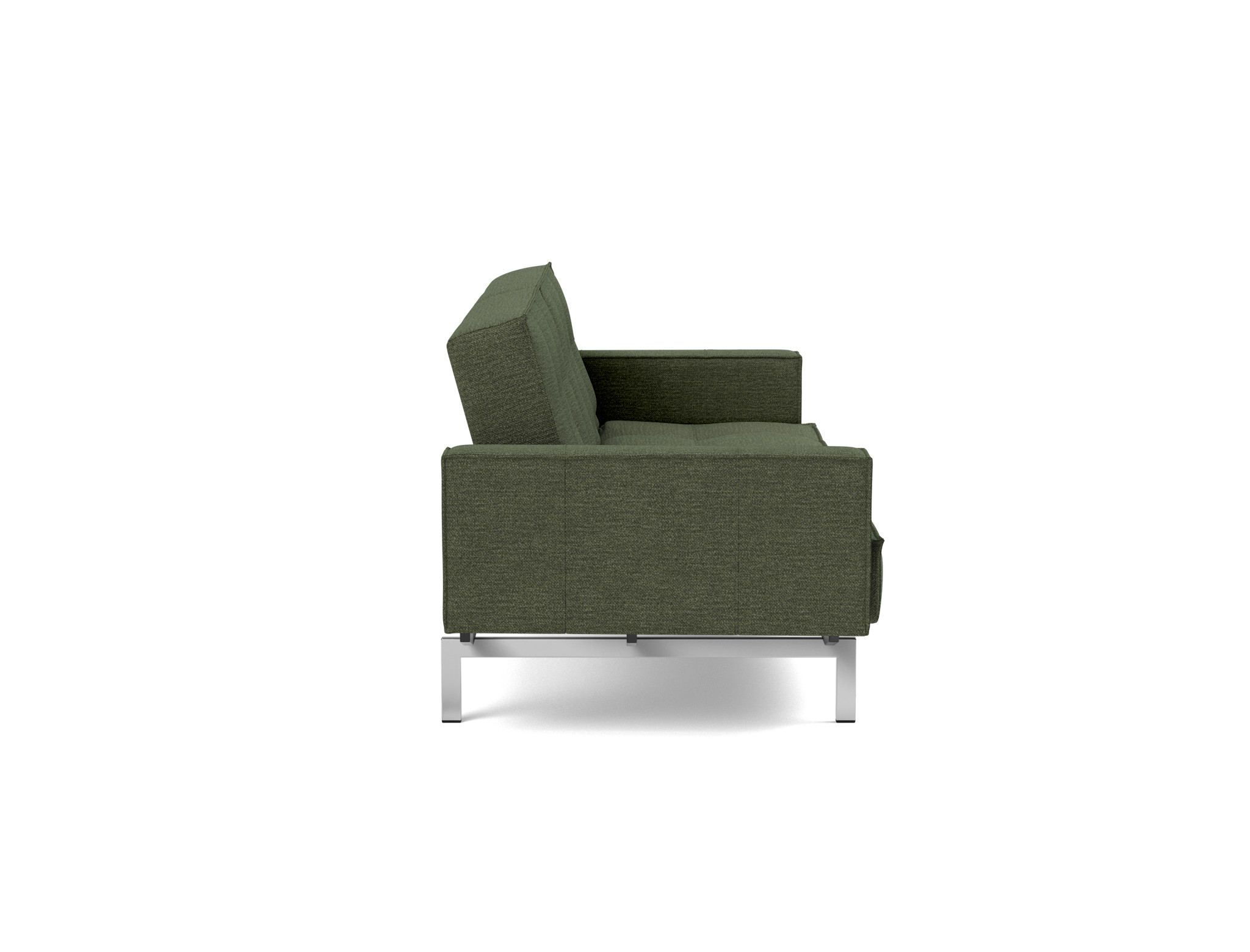 Schlafsofa Splitback mit Armlehnen Strukturierter Stoff Taura 353-Forest Beine Chrom