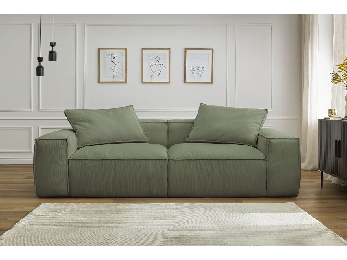 Bobochic Boheme Sofa 3-Sitzer Cordsamt Grün