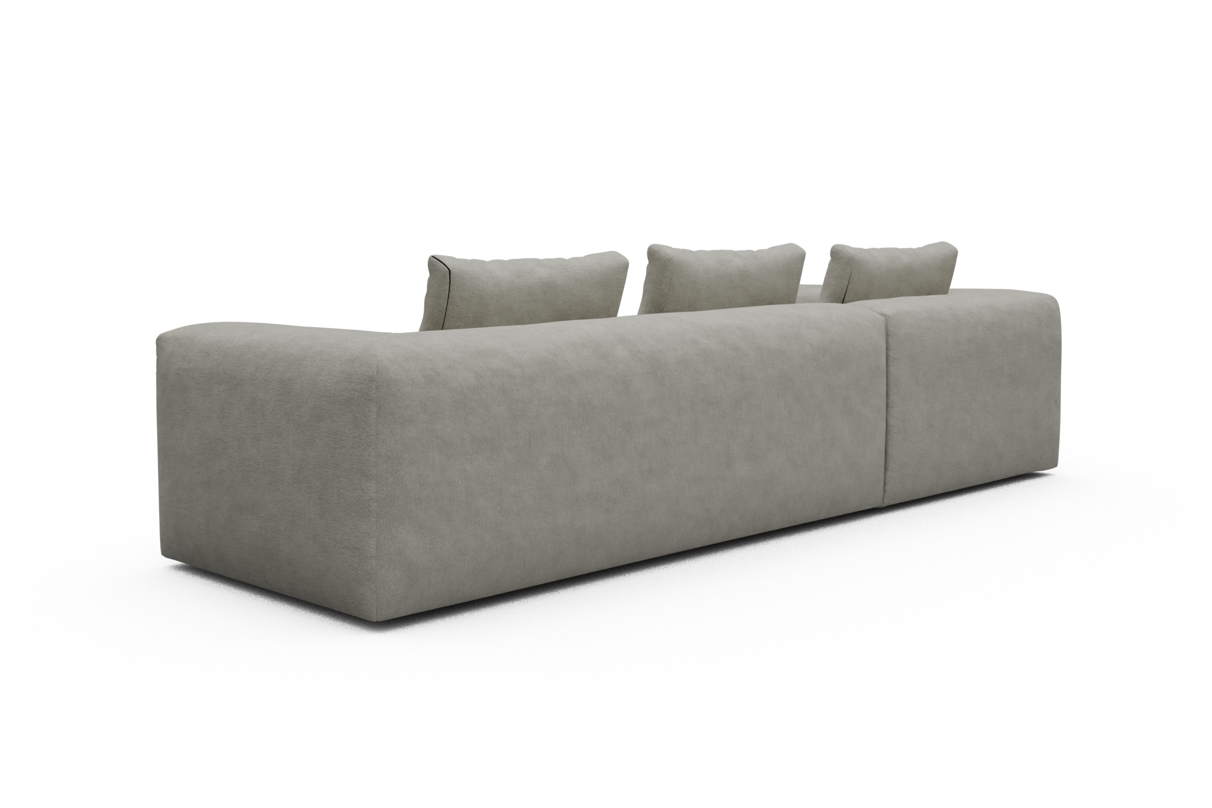 Ecksofa Fred Relax-Ecke links mit 2,5-Sitzer Carreno-Moon-Stone-White