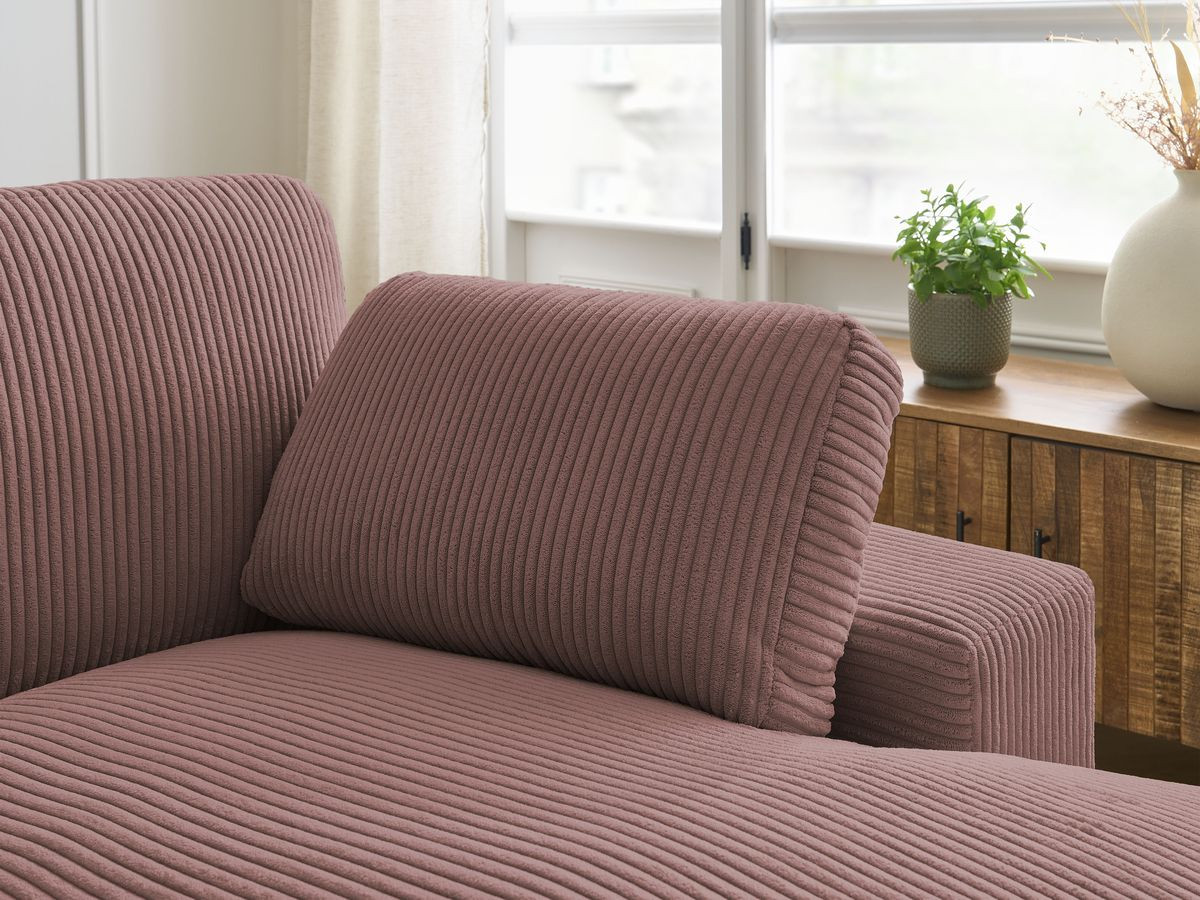 Bobochic Belair Ecksofa 280 × 139 cm Cordsamt Rosa
