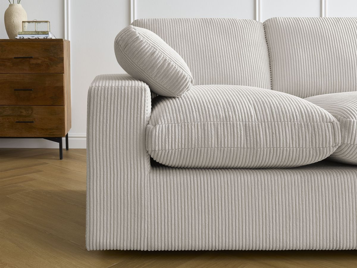 Bobochic Belair Ecksofa 280 × 139 cm Cordsamt Beige