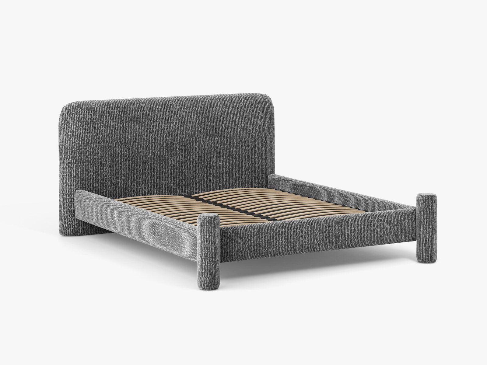 Micadoni Vera Bett mit Kopfteil Chenille Silencio Dunkelgrau 160x200