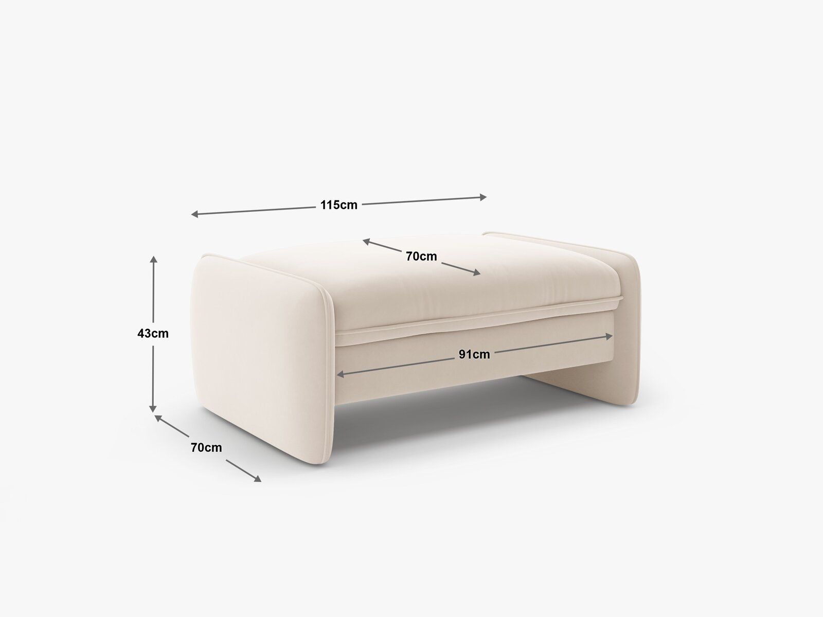 Micadoni Georgia Pouf XL Chenille Silencio Grün