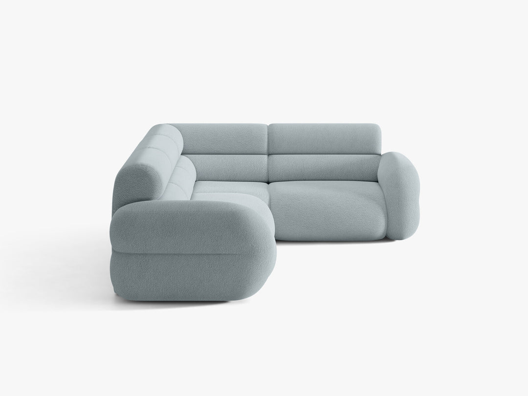 Micadoni Neo Ecksofa 295 cm Links Boucle Baloo Hellblau