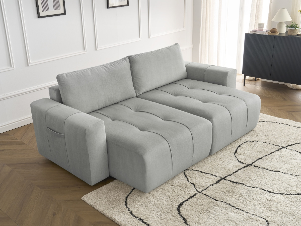 Bobochic Arsene Sofa 4-Sitzer Samt Hellgrau