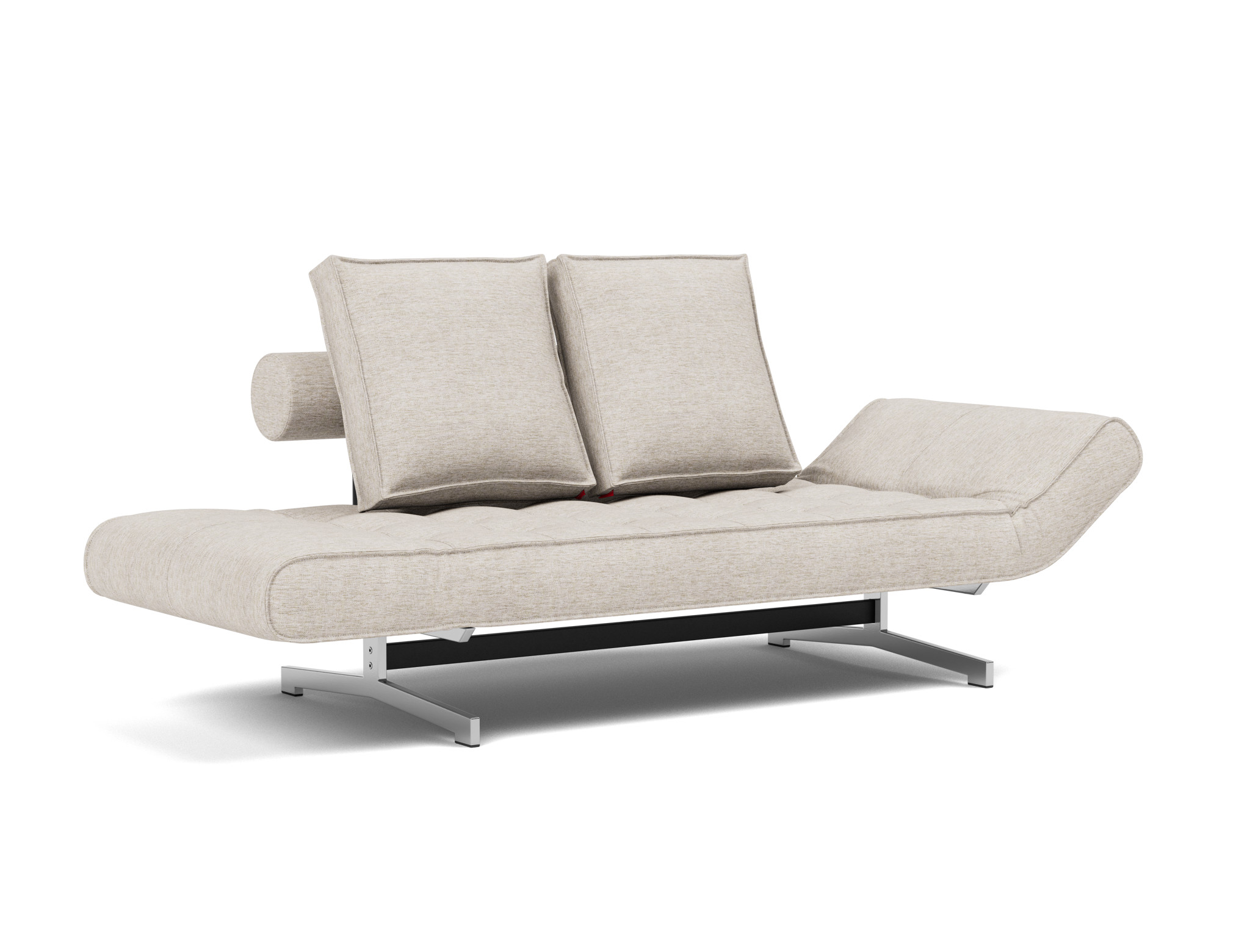 Tagesbett Ghia Chenille Yuveno 470-Natural Beine Chrom