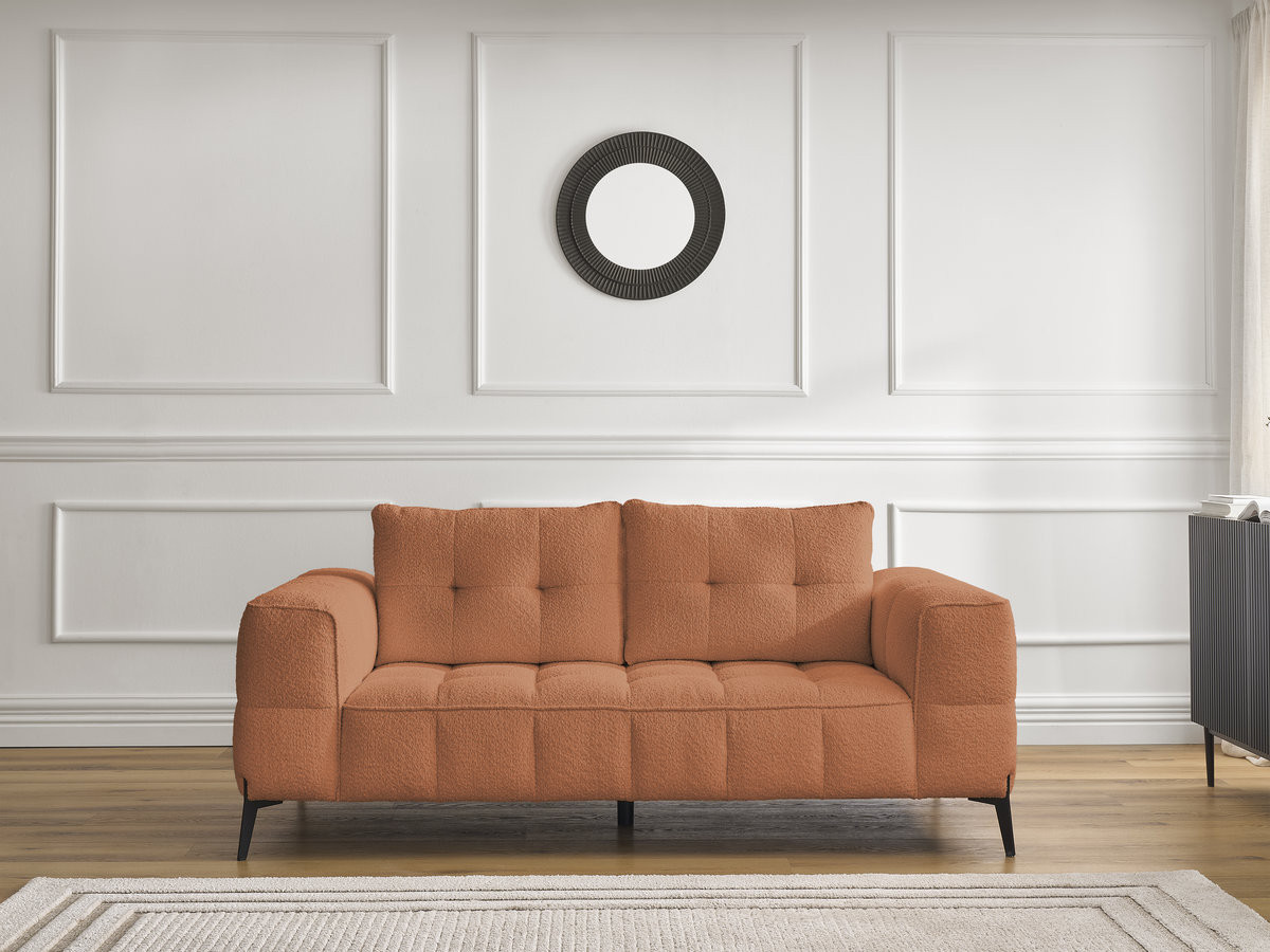 Bobochic Anis Sofa 2-Sitzer Bouclé-Stoff Orange